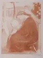 Maurice Denis, Maternité au jardin, 1926, Lithographie in Dunkelbraun auf dünnem, grauen Bütten