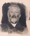 Hermann Lange, Portrait Gotthard Kuehl (?). 1. Viertel 20. Jh, Kohlezeichnung, partiell weiß gehöht