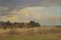 Gustav von Bechtolsheim, Küstenlandschaft mit aufziehendem Gewitter. Anfang 20. Jh, Öl auf dünner Malpappe, auf kräftige Malpappe aufgezogen