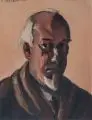 Peter Breithut, Selbstbildnis, 1929, Öl auf Malpappe
