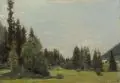 Hans von Hayek, Baumbestandene Landschaft. Anfang 20. Jh, Öl auf Leinwand, auf Malpappe aufgezogen