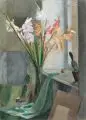 Gussy Hippold-Ahnert, Atelierecke, 1927, Öl auf Sperrholz