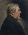 Georg Jahn, Bärtiger Mann im Profil nach rechts. Anfang 20. Jh, Öl auf Leinwand