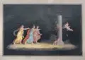 Angelica Kauffmann, Angelika Kauffmann (wohl nach), Amor und Diana. 2. H. 19. Jh, Gouache auf festem Bütten
