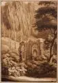 (Umkreis), Ruine in einer Parklandschaft by Johann Friedrich Wizani, Wohl 1798, Feder- und Pinselzeichnung in Sepia, partiell weiß gehöht, sold Mar 2014