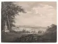 Philipp Veith, Philipp Johann Veith, Dresden, vom Waldschlößchen gesehen, 1788, Federzeichnung in Tusche, laviert, auf kräftigem Bütten