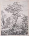 Jan Dircksz Both, Landschaft mit großem Baum, Um 1640, Radierung auf Bütten