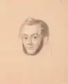 Albert Friedrich Korneck, (zugeschr.), Portrait eines Herren. 2. H. 19. Jh, Graphitzeichnung auf Papier