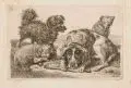 Johann Christian Reinhart, Vier Hunde