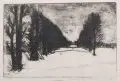 Ludwig Godenschweg, Großsedlitz im Winter, 1917, Radierung auf Kupferdruckpapier