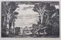 Hans Unger, Arkadische Landschaft, Wohl 1918, Lithographie auf olivgrünlichem Japan