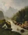 Heinrich Eduard Heyn, Wildwasser im Gebirge. 2. H. 19. Jh, Öl auf handgrundierter Leinwand