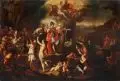 Anchises zeigt dem Aeneas in den seligen Gefilden die zukünftige Roma by Johann Heinrich Schönfeld, Um 1660, Öl auf Leinwand, sold Dec 2013