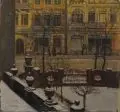 Max A. P. Frey, Dresdener Stadtansicht im Winter, 1914, Öl auf Leinwand