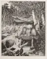 Max Klinger, Simplici Schreibstunde, 1881, Radierung auf China, auf Kupferdruckpapier aufgewalzt