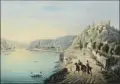 Johann Jacob Tanner, Rheinfels und St. Goar, Kolorierte Umrißradierungen mit Aquatinta