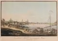 Carl Gregor Taubert, Ansicht der Stadt Dresden gegen Morgen, Um 1840, Altkolorierter Kupferstich