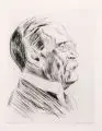 Max Liebermann, Portrait Geheimer Rat [Wilhelm] Bode, 1915, Kaltnadelradierung auf Bütten