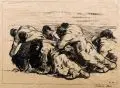 Robert Sterl, Schiffszieher II, 1910, Lithographie auf Japan