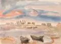 Gussy Hippold-Ahnert, Abendliche Seenlandschaft