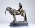 Hermann Otto Haase-Ilsenburg, Mädchenakt auf einem Fabeltier. Wohl um 1903/ 1904, Bronze, gegossen und grünbräunlich patiniert