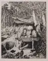 Max Klinger, Simplici Schreibstunde, 1881, Radierung auf festem Papier