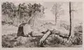 Max Klinger, Simplicius in der Waldeinöde, 1881, Radierung