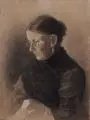 Alfred Frank, Bildnis einer älteren Frau, 1906, Kohlezeichnung auf Bütten, weiß gehöht