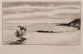 Alois Kolb, Rastender Reiter am Strand