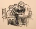 Im Kinderkrankenhaus by Käthe Kollwitz, 1926, Lithographie auf glattem, gelblichen Velin, sold Sep 2013