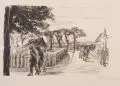 Max Liebermann, Holländische Landschaft, Um 1922, Holzstich auf Japan