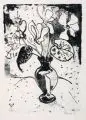 Erhard Hippold, Blumenstrauß mit Alpenveilchen, 1971, Lithographie