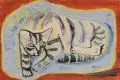 Pol Cassel, Katze auf Blau