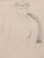 Erhard Hippold, Halbakt, Bleistiftzeichnung