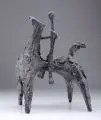 Christian Theunert, Reiter, Um 1950, Bronze, schwarzbraun patiniert
