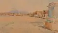 Vincenzo Loria, Das Forum in Pompeji mit Blick zum Vesuv. Spätes 19. Jh
