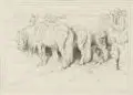 Charles Georg Lewis, The Stable, Radierungen