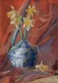 Ermenegildo Carlo Donadini, Narzissen in Japanvase, Gouache auf weißem Papier