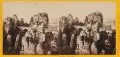 Hermann Krone, Basteibrücke, Albuminabzug, Stereografie, auf gelben Untersatzkarton montiert
