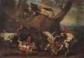 Carl Borromäus Andreas Ruthart, (Nachfolge), Die Wildschweinhatz. Frühes 18. Jh, Öl auf Leinwand