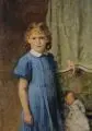 Wilhelm Claudius, Bildnis eines Mädchens mit blauem Kleid und Puppe