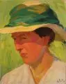 Johannes Weber, Porträt Bertha Weber-Herber, 1911, Öl auf Leinwand, auf Malpappe maroufliert