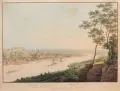Carl August Richter, Pirna und Sonnenstein mit seinen Umgebungen, Um 1830, Umrißradierung, koloriert