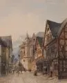Josef Andreas Weiß, Marktplatz in Bacharach, 1842, Aquarell auf Velin