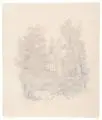 Carl Gustav Carus, Dunkeld Abbey, 1844, Bleistiftzeichnung auf kräftigem Papier