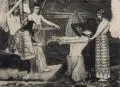 Sascha Schneider, Ein Wiedersehen, Um 1900, Holzstich auf China, auf Untersatzkarton montiert