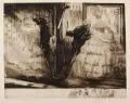 Alois Kolb, Rosenkavalier II., Radierung auf dünnem Papier mit Remarque