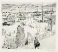 Paul Paeschke, Treppe zur Brühlschen Terrasse, Wohl 1921, Kaltnadelradierung mit Roulette auf Velin mit Trockenstempel u.li