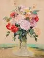 Anton Büschelberger, Stilleben mit Rosen, 1919, Aquarell, weiß gehöht