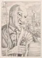 Johannes Wüsten, Angler, 1929, Kupferstich auf Bütten